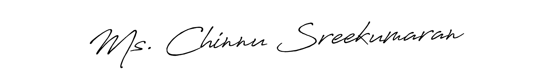 How to Draw Ms. Chinnu Sreekumaran signature style? Antro_Vectra_Bolder is a latest design signature styles for name Ms. Chinnu Sreekumaran. Ms. Chinnu Sreekumaran signature style 7 images and pictures png