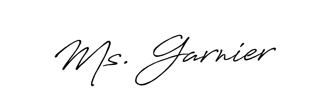 if you are searching for the best signature style for your name Ms. Garnier. so please give up your signature search. here we have designed multiple signature styles  using Antro_Vectra_Bolder. Ms. Garnier signature style 7 images and pictures png