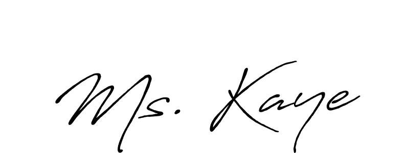 Similarly Antro_Vectra_Bolder is the best handwritten signature design. Signature creator online .You can use it as an online autograph creator for name Ms. Kaye. Ms. Kaye signature style 7 images and pictures png