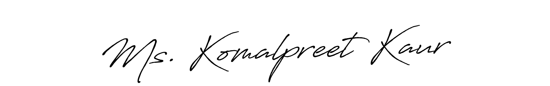 How to make Ms. Komalpreet Kaur name signature. Use Antro_Vectra_Bolder style for creating short signs online. This is the latest handwritten sign. Ms. Komalpreet Kaur signature style 7 images and pictures png