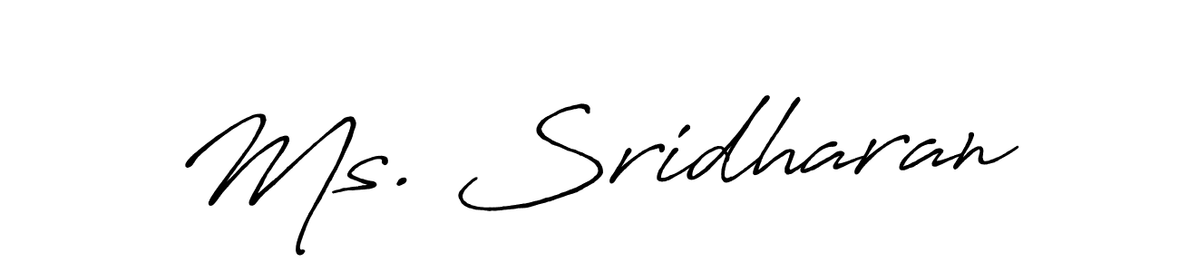 Also we have Ms. Sridharan name is the best signature style. Create professional handwritten signature collection using Antro_Vectra_Bolder autograph style. Ms. Sridharan signature style 7 images and pictures png