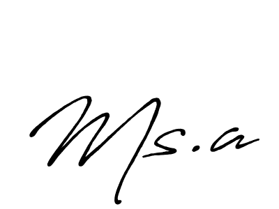 Also we have Ms.a name is the best signature style. Create professional handwritten signature collection using Antro_Vectra_Bolder autograph style. Ms.a signature style 7 images and pictures png