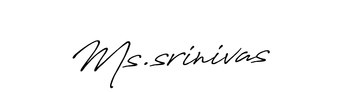 Also we have Ms.srinivas name is the best signature style. Create professional handwritten signature collection using Antro_Vectra_Bolder autograph style. Ms.srinivas signature style 7 images and pictures png