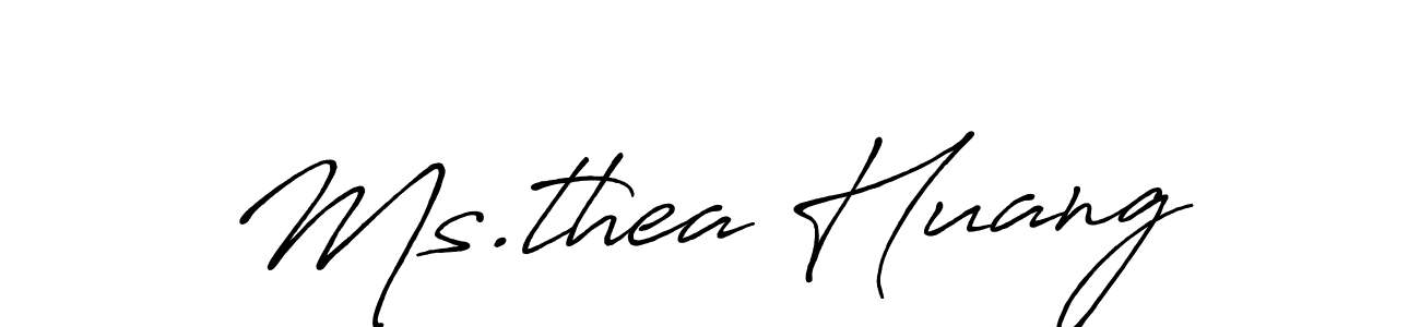 Create a beautiful signature design for name Ms.thea Huang. With this signature (Antro_Vectra_Bolder) fonts, you can make a handwritten signature for free. Ms.thea Huang signature style 7 images and pictures png