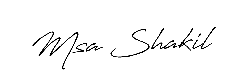 Also You can easily find your signature by using the search form. We will create Msa Shakil name handwritten signature images for you free of cost using Antro_Vectra_Bolder sign style. Msa Shakil signature style 7 images and pictures png