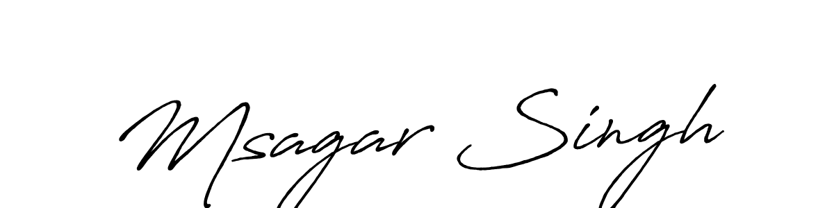 Create a beautiful signature design for name Msagar Singh. With this signature (Antro_Vectra_Bolder) fonts, you can make a handwritten signature for free. Msagar Singh signature style 7 images and pictures png
