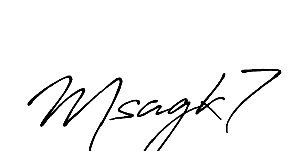 How to make Msagk7 name signature. Use Antro_Vectra_Bolder style for creating short signs online. This is the latest handwritten sign. Msagk7 signature style 7 images and pictures png