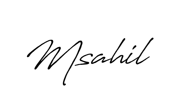 How to make Msahil signature? Antro_Vectra_Bolder is a professional autograph style. Create handwritten signature for Msahil name. Msahil signature style 7 images and pictures png