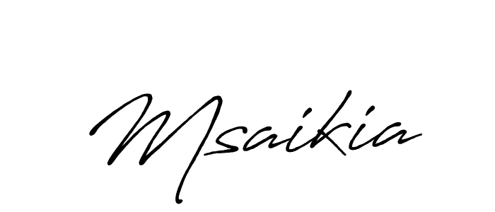 Create a beautiful signature design for name Msaikia. With this signature (Antro_Vectra_Bolder) fonts, you can make a handwritten signature for free. Msaikia signature style 7 images and pictures png