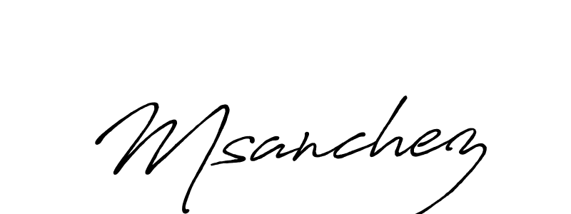 How to make Msanchez name signature. Use Antro_Vectra_Bolder style for creating short signs online. This is the latest handwritten sign. Msanchez signature style 7 images and pictures png