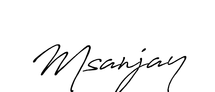 How to make Msanjay name signature. Use Antro_Vectra_Bolder style for creating short signs online. This is the latest handwritten sign. Msanjay signature style 7 images and pictures png