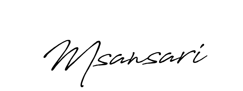 Use a signature maker to create a handwritten signature online. With this signature software, you can design (Antro_Vectra_Bolder) your own signature for name Msansari. Msansari signature style 7 images and pictures png
