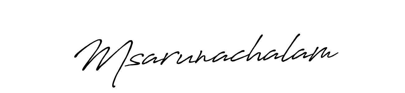 How to make Msarunachalam signature? Antro_Vectra_Bolder is a professional autograph style. Create handwritten signature for Msarunachalam name. Msarunachalam signature style 7 images and pictures png