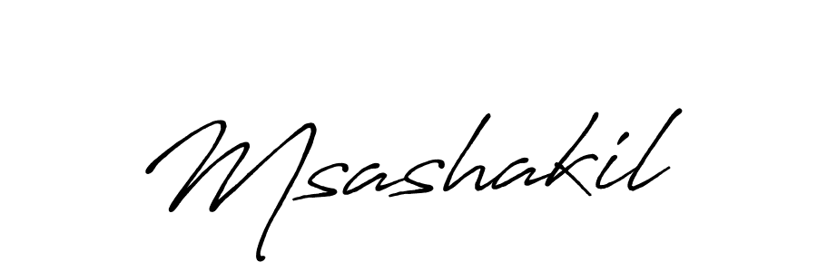 Make a beautiful signature design for name Msashakil. With this signature (Antro_Vectra_Bolder) style, you can create a handwritten signature for free. Msashakil signature style 7 images and pictures png