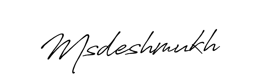 Msdeshmukh stylish signature style. Best Handwritten Sign (Antro_Vectra_Bolder) for my name. Handwritten Signature Collection Ideas for my name Msdeshmukh. Msdeshmukh signature style 7 images and pictures png