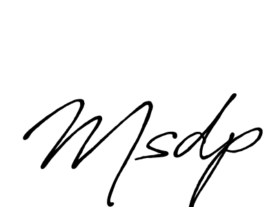 How to make Msdp signature? Antro_Vectra_Bolder is a professional autograph style. Create handwritten signature for Msdp name. Msdp signature style 7 images and pictures png