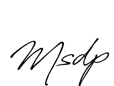 How to make Msdp signature? Antro_Vectra_Bolder is a professional autograph style. Create handwritten signature for Msdp name. Msdp signature style 7 images and pictures png