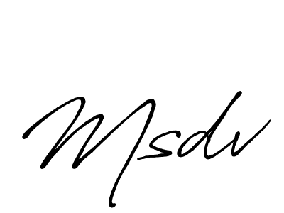 Use a signature maker to create a handwritten signature online. With this signature software, you can design (Antro_Vectra_Bolder) your own signature for name Msdv. Msdv signature style 7 images and pictures png