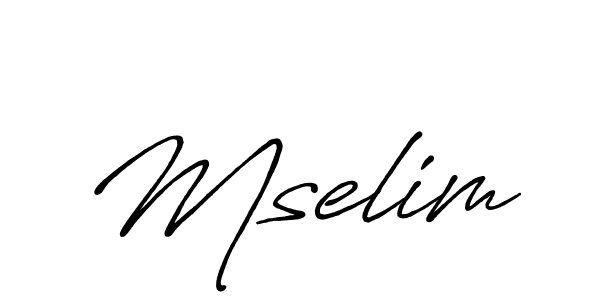 Create a beautiful signature design for name Mselim. With this signature (Antro_Vectra_Bolder) fonts, you can make a handwritten signature for free. Mselim signature style 7 images and pictures png