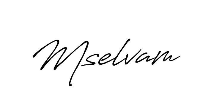 Create a beautiful signature design for name Mselvam. With this signature (Antro_Vectra_Bolder) fonts, you can make a handwritten signature for free. Mselvam signature style 7 images and pictures png
