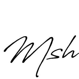 Design your own signature with our free online signature maker. With this signature software, you can create a handwritten (Antro_Vectra_Bolder) signature for name Msh. Msh signature style 7 images and pictures png