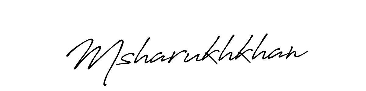 if you are searching for the best signature style for your name Msharukhkhan. so please give up your signature search. here we have designed multiple signature styles  using Antro_Vectra_Bolder. Msharukhkhan signature style 7 images and pictures png
