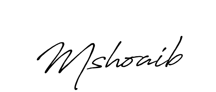 Use a signature maker to create a handwritten signature online. With this signature software, you can design (Antro_Vectra_Bolder) your own signature for name Mshoaib. Mshoaib signature style 7 images and pictures png