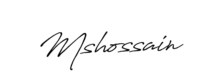 How to make Mshossain name signature. Use Antro_Vectra_Bolder style for creating short signs online. This is the latest handwritten sign. Mshossain signature style 7 images and pictures png