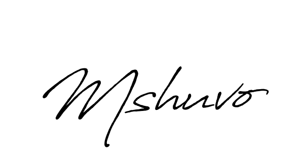 Use a signature maker to create a handwritten signature online. With this signature software, you can design (Antro_Vectra_Bolder) your own signature for name Mshuvo. Mshuvo signature style 7 images and pictures png