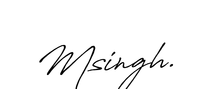 How to make Msingh. name signature. Use Antro_Vectra_Bolder style for creating short signs online. This is the latest handwritten sign. Msingh. signature style 7 images and pictures png