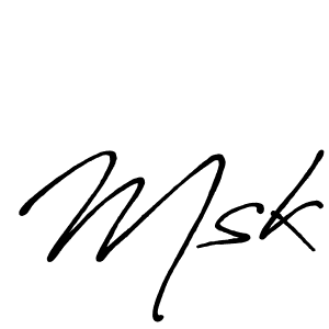 Make a beautiful signature design for name Msk. With this signature (Antro_Vectra_Bolder) style, you can create a handwritten signature for free. Msk signature style 7 images and pictures png