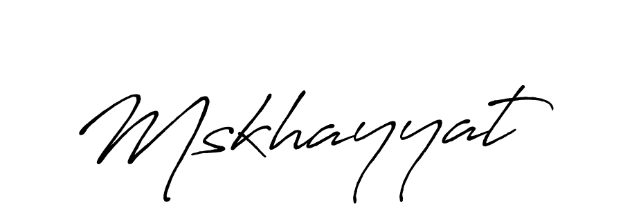 How to make Mskhayyat name signature. Use Antro_Vectra_Bolder style for creating short signs online. This is the latest handwritten sign. Mskhayyat signature style 7 images and pictures png