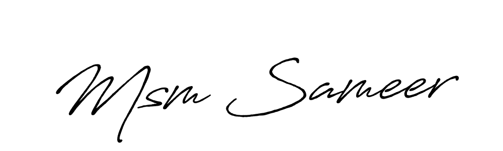 Make a beautiful signature design for name Msm Sameer. With this signature (Antro_Vectra_Bolder) style, you can create a handwritten signature for free. Msm Sameer signature style 7 images and pictures png