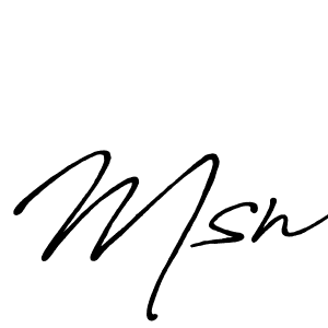 Create a beautiful signature design for name Msn. With this signature (Antro_Vectra_Bolder) fonts, you can make a handwritten signature for free. Msn signature style 7 images and pictures png