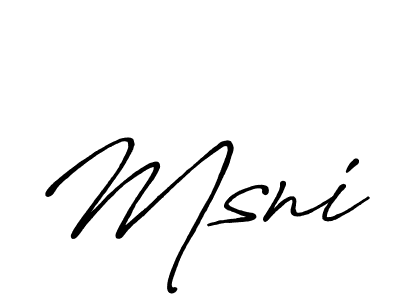 Create a beautiful signature design for name Msni. With this signature (Antro_Vectra_Bolder) fonts, you can make a handwritten signature for free. Msni signature style 7 images and pictures png