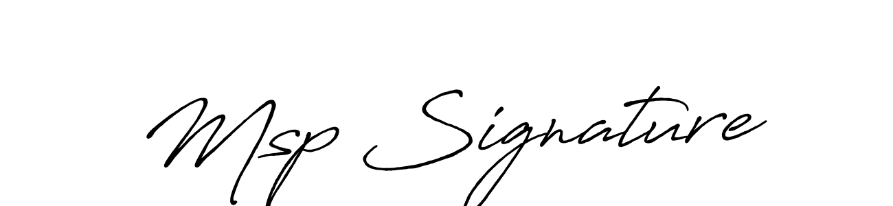 Make a beautiful signature design for name Msp Signature. With this signature (Antro_Vectra_Bolder) style, you can create a handwritten signature for free. Msp Signature signature style 7 images and pictures png