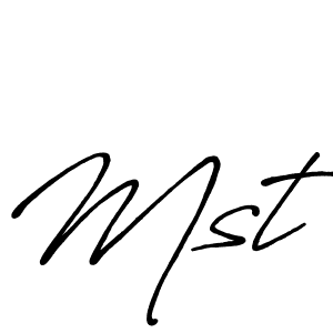 How to make Mst signature? Antro_Vectra_Bolder is a professional autograph style. Create handwritten signature for Mst name. Mst signature style 7 images and pictures png