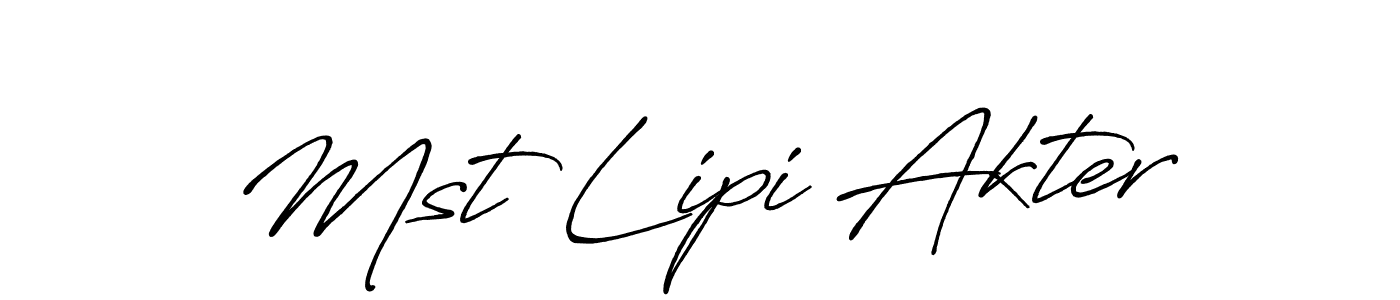 Design your own signature with our free online signature maker. With this signature software, you can create a handwritten (Antro_Vectra_Bolder) signature for name Mst Lipi Akter. Mst Lipi Akter signature style 7 images and pictures png