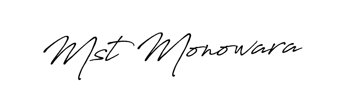 Make a beautiful signature design for name Mst Monowara. With this signature (Antro_Vectra_Bolder) style, you can create a handwritten signature for free. Mst Monowara signature style 7 images and pictures png