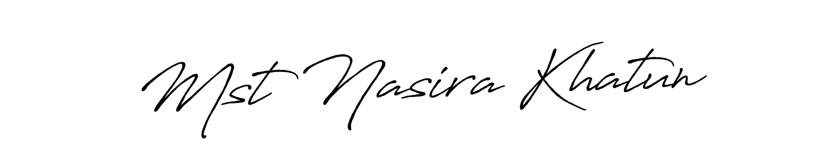 Use a signature maker to create a handwritten signature online. With this signature software, you can design (Antro_Vectra_Bolder) your own signature for name Mst Nasira Khatun. Mst Nasira Khatun signature style 7 images and pictures png