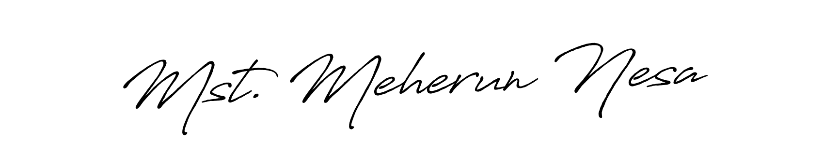 Make a beautiful signature design for name Mst. Meherun Nesa. With this signature (Antro_Vectra_Bolder) style, you can create a handwritten signature for free. Mst. Meherun Nesa signature style 7 images and pictures png