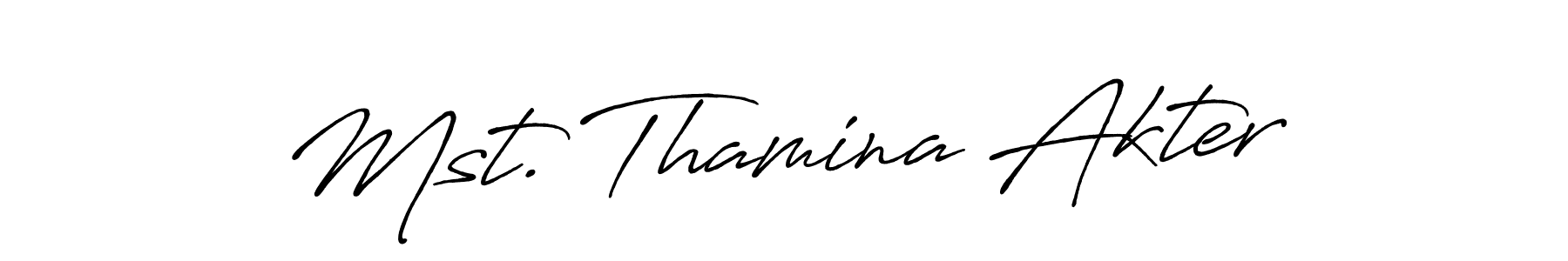 It looks lik you need a new signature style for name Mst. Thamina Akter. Design unique handwritten (Antro_Vectra_Bolder) signature with our free signature maker in just a few clicks. Mst. Thamina Akter signature style 7 images and pictures png