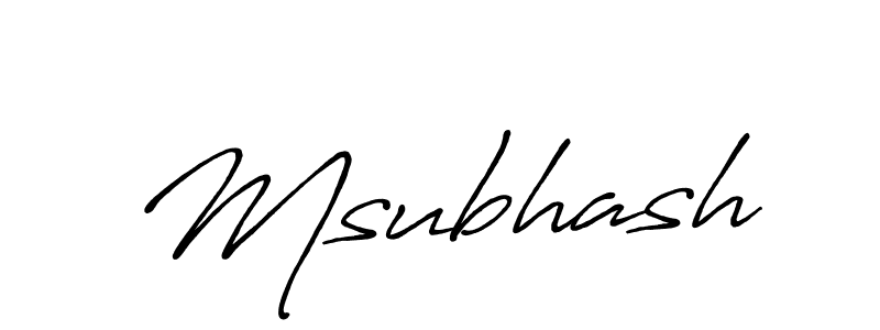 Design your own signature with our free online signature maker. With this signature software, you can create a handwritten (Antro_Vectra_Bolder) signature for name Msubhash. Msubhash signature style 7 images and pictures png