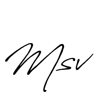 Msv stylish signature style. Best Handwritten Sign (Antro_Vectra_Bolder) for my name. Handwritten Signature Collection Ideas for my name Msv. Msv signature style 7 images and pictures png