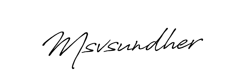 Make a beautiful signature design for name Msvsundher. With this signature (Antro_Vectra_Bolder) style, you can create a handwritten signature for free. Msvsundher signature style 7 images and pictures png