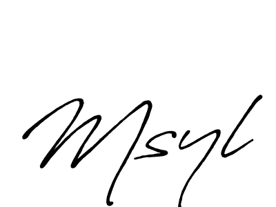 The best way (Antro_Vectra_Bolder) to make a short signature is to pick only two or three words in your name. The name Msyl include a total of six letters. For converting this name. Msyl signature style 7 images and pictures png