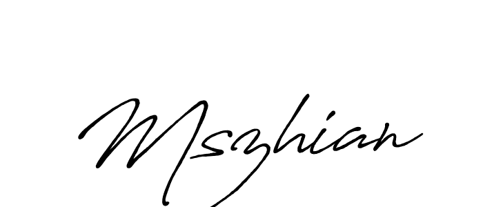 Mszhian stylish signature style. Best Handwritten Sign (Antro_Vectra_Bolder) for my name. Handwritten Signature Collection Ideas for my name Mszhian. Mszhian signature style 7 images and pictures png