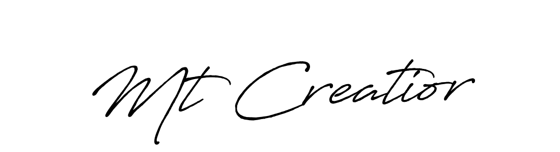 How to make Mt Creatior name signature. Use Antro_Vectra_Bolder style for creating short signs online. This is the latest handwritten sign. Mt Creatior signature style 7 images and pictures png