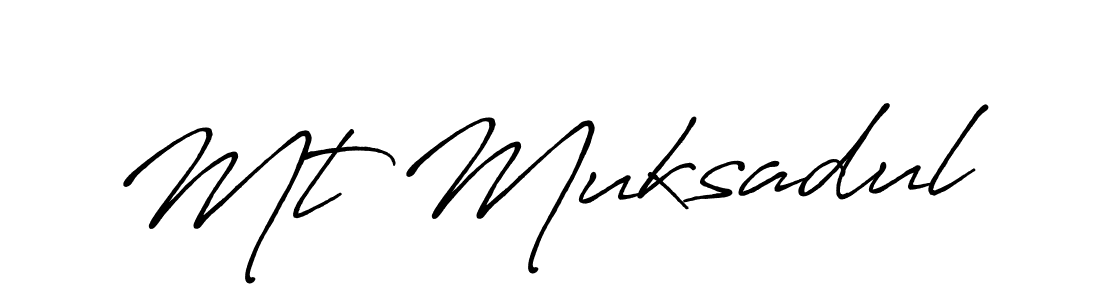 Design your own signature with our free online signature maker. With this signature software, you can create a handwritten (Antro_Vectra_Bolder) signature for name Mt Muksadul. Mt Muksadul signature style 7 images and pictures png