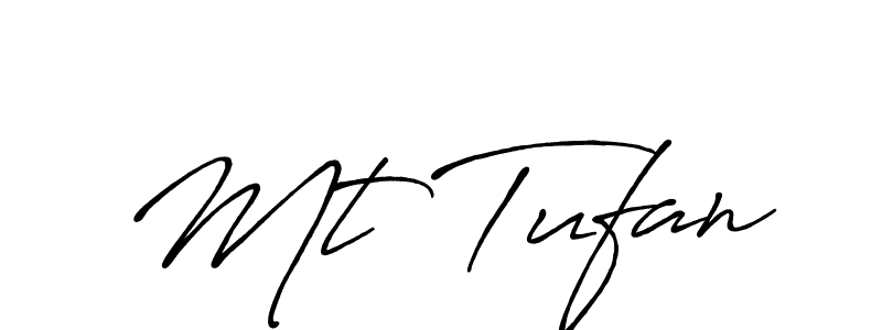 Create a beautiful signature design for name Mt Tufan. With this signature (Antro_Vectra_Bolder) fonts, you can make a handwritten signature for free. Mt Tufan signature style 7 images and pictures png